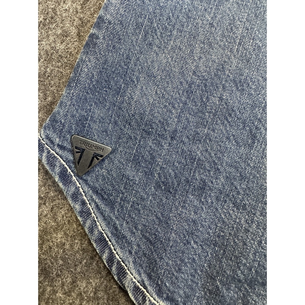 Triumph Motorcycles Denim Button Front Shirt Western Cotton Blue Women's Small - Picture 7 of 15